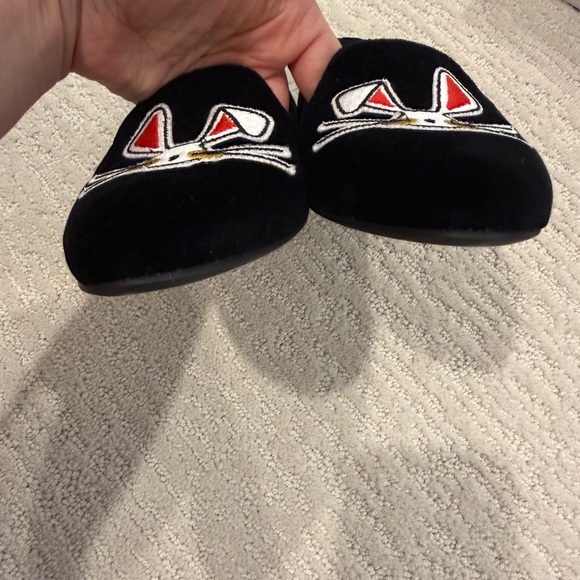 Stuart Weitzman lunar rabbit black velvet loafer smoking flat size 6 - Picture 8 of 9